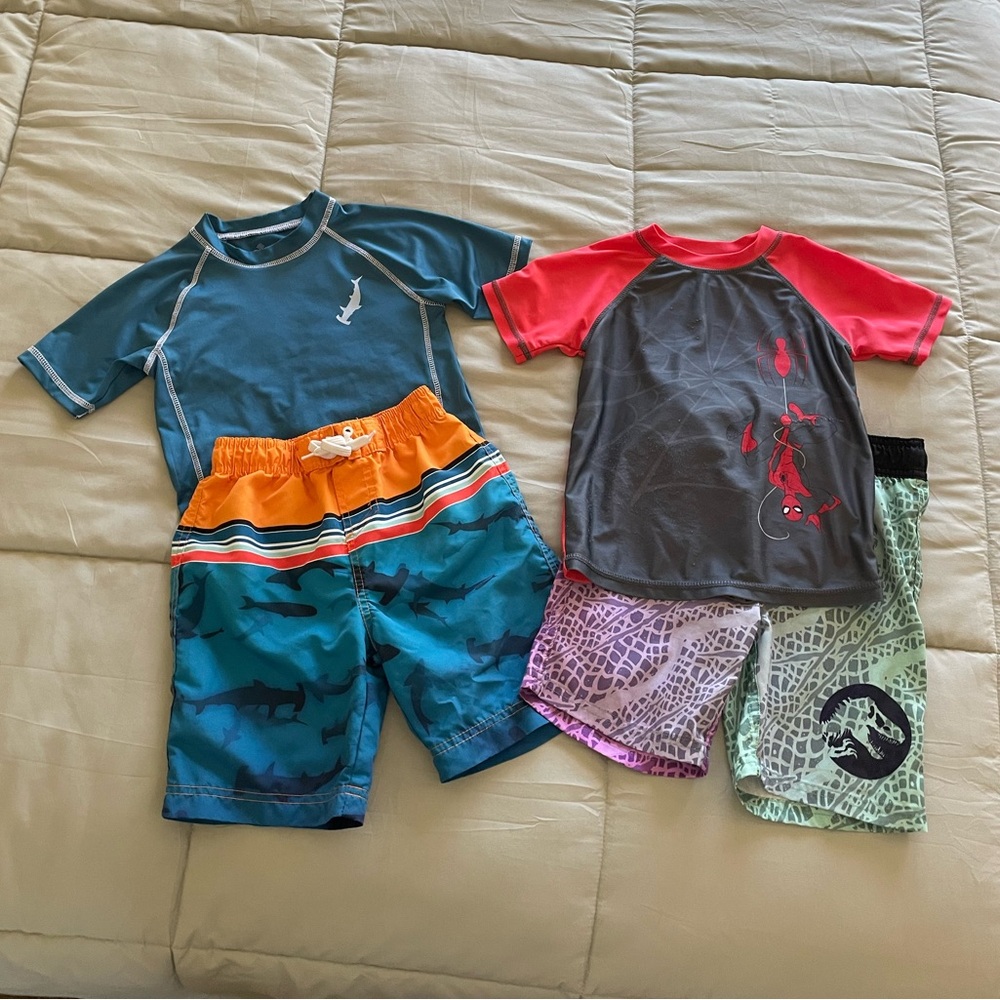 Boys Swimwear Swim Trunk Swim Shirt Lot